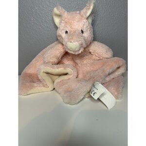 Pink Bunny Security Blanket Lovey Baby Comfort Plush Soft Toy